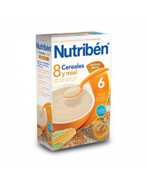 nutribén 8 cereales, miel y galletas maría 300g