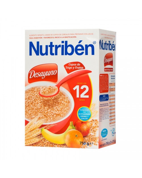 NUTRIBEN DESAYUNO PAPILLA DE TRIGO CON FRUTA 900