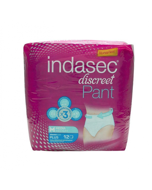 Indasec Discreet Pant Plus Talla Media 12 Unidades