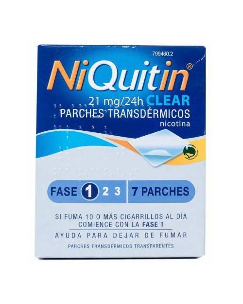 NIQUITIN CLEAR 21 MG/24 HORAS PARCHE TRANSDERMICO